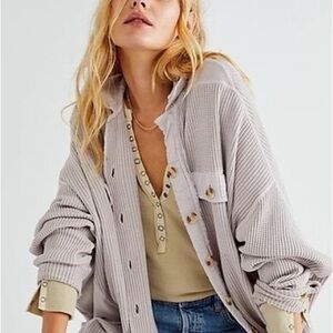 Free People FP One Scout waffle jacket lavender xs